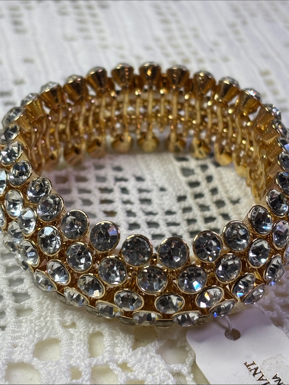 Natasha Couture Gold Tone Bracelet with Clear Crystals - Picture 6 of 6